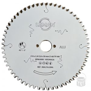 Pjovimo diskas 216x2,8x30 TF60 Leman ALU