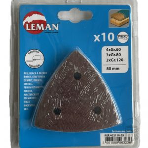 Trikampis šlifavimo popierius V80 Mix 10 vnt. Leman